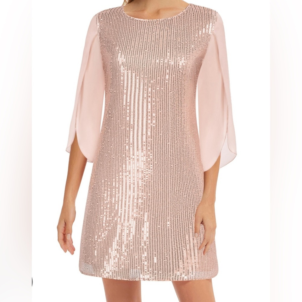 NWT Grace Karin Pink Sequin Sheath Dress
